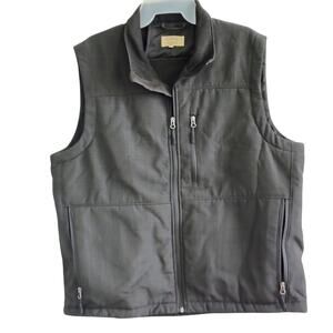 Cowboy Legend Men Large Black Zip Lined Puffer Vest Pocket Conceal Carry Western